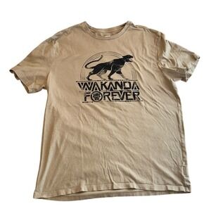 GAP Marvel Black Panther Shirt Mens‎ Large Tan Excellent Wakanda Forever Graphic